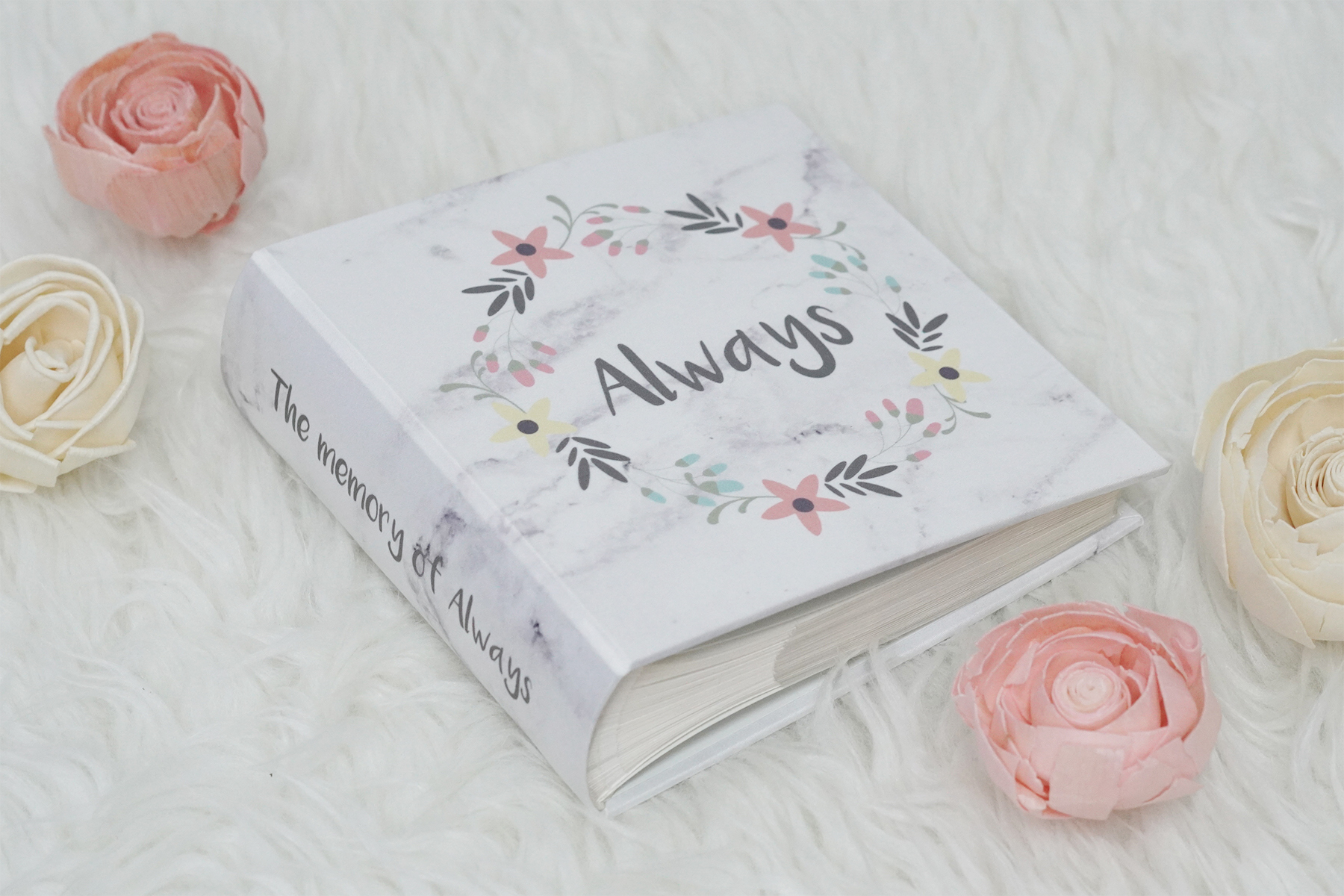 อัลบั้มสั่งทำใส่ชื่อ ลายหินอ่อน - Marble - Floral Frame