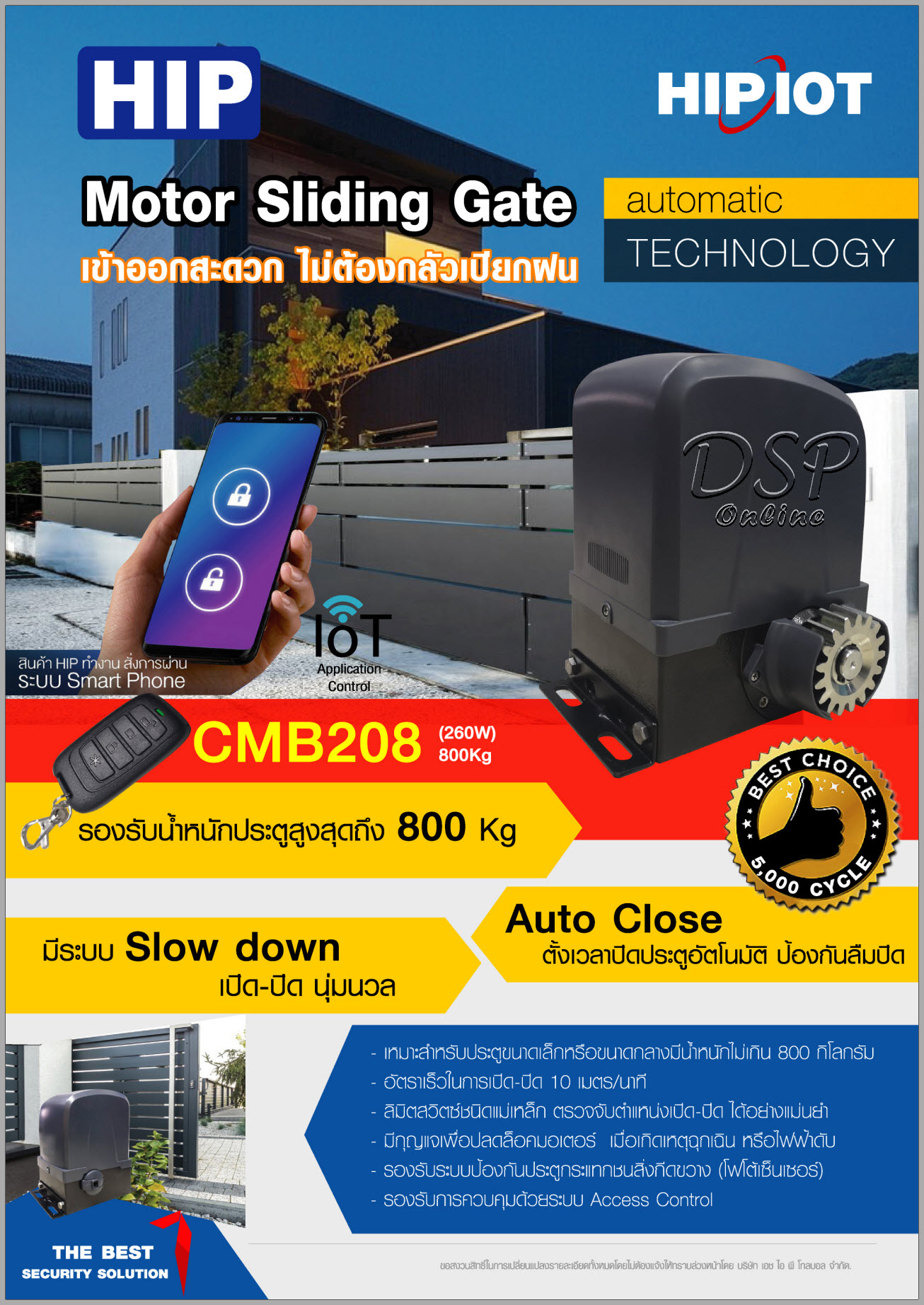 ขายถูก HIP มอเตอร์ประตูรั้วไฟฟ้า cmb208 Remote,Motor Sliding Gat CMB208