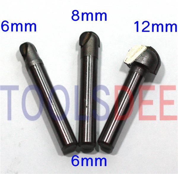 ดอกแกะสลักสำหรับตีร่องโค้ง (ตัวยู) แกน 6 mm