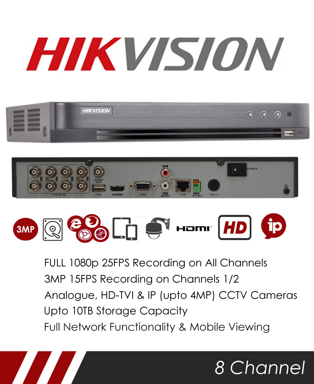 ราคาถูก HIKVISION (DVR) DS-7208HQHI-K2/P (8CH)