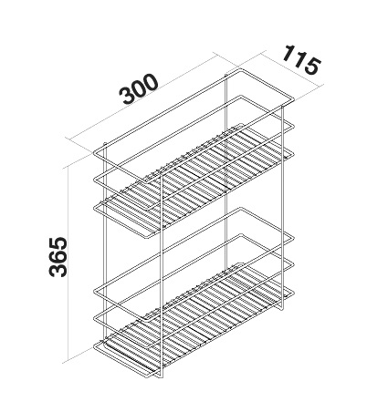HWHOY-H109Q ชั้นวางของ 2 ชั้นขนาด 110x365MM
