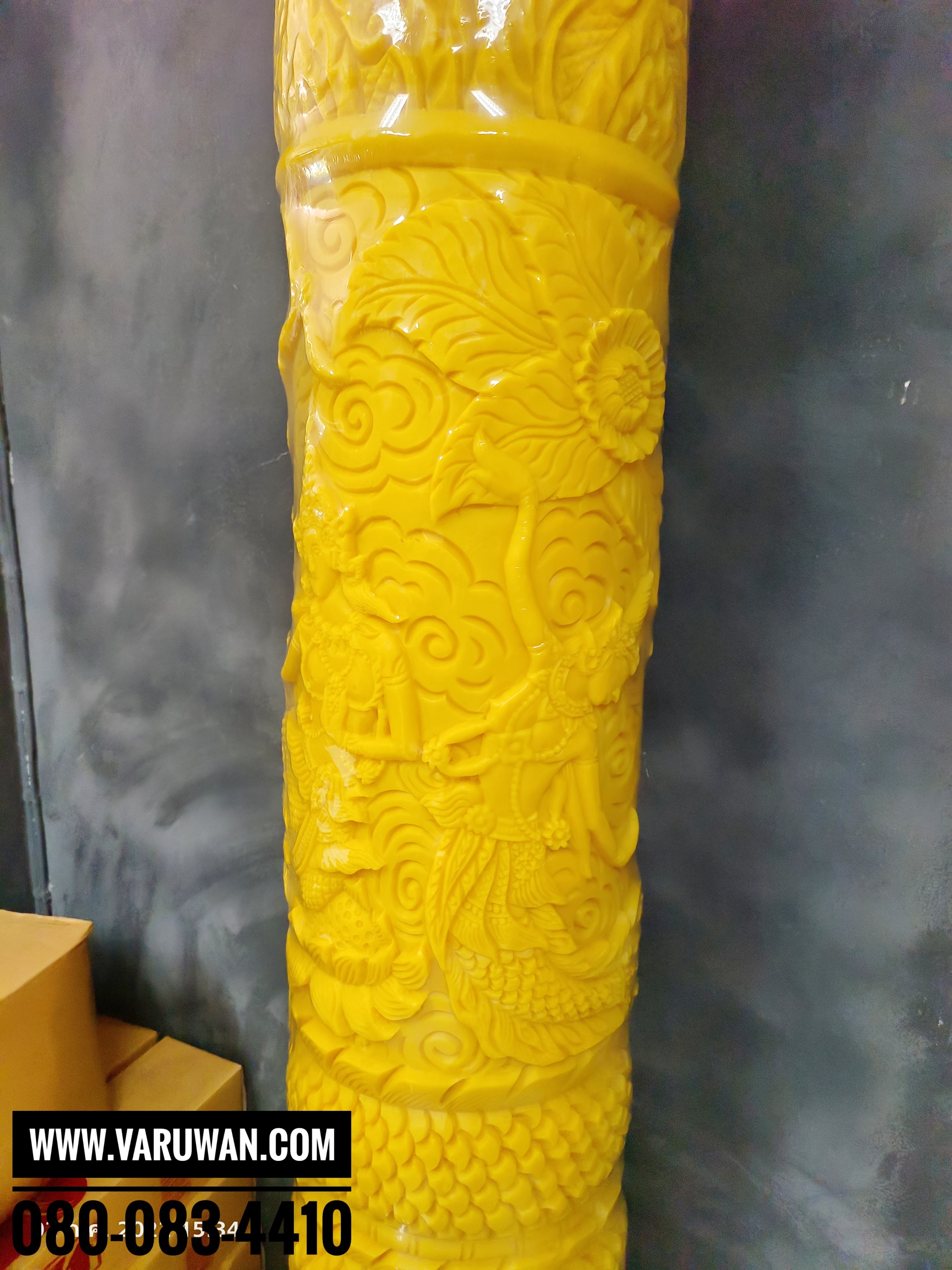 เทียนพรรษาแกะลายมังกร ขนาด 32x200 ซม.