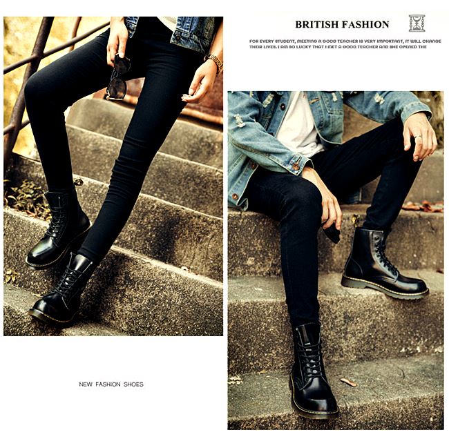 01051 รองเท้าบูท LZDZN Boots Leather Shoes high สไตล์วินเทจ [ชาย/หญิง] Size 35-44