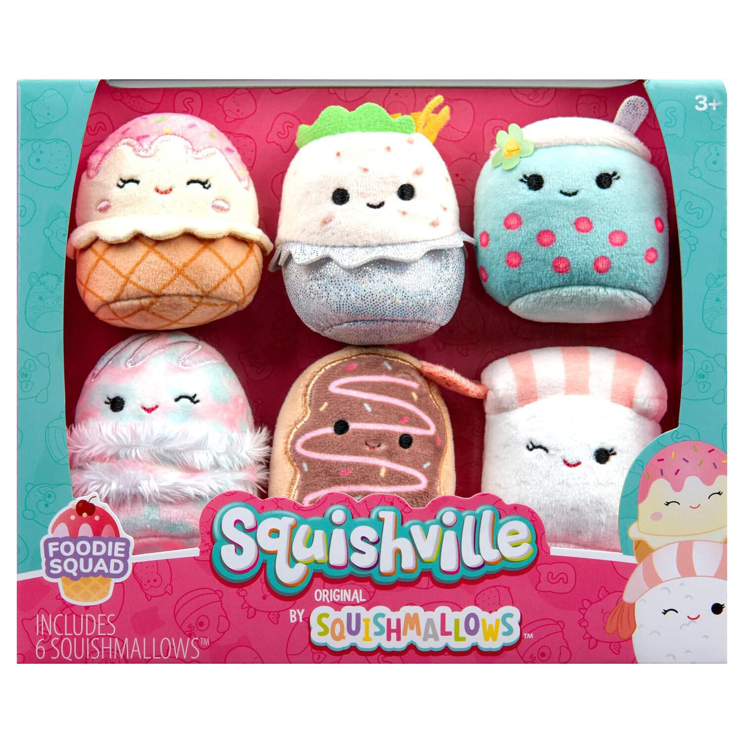 Squishville by Squishmallows SQM Foodie Squad L1 ตุ๊กตาผ้า ขนาด 2 นิ้ว ลิขสิทธิ์แท้
