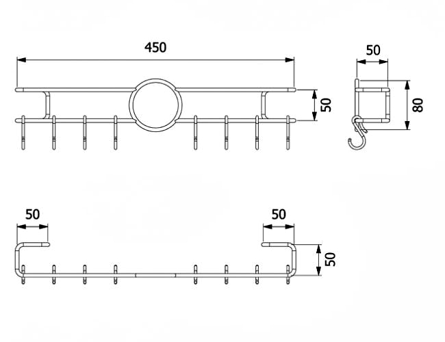 HW206-W206J ตะขอแขวนอเนกประสงค์พร้อมห่วงแบบตะขอ