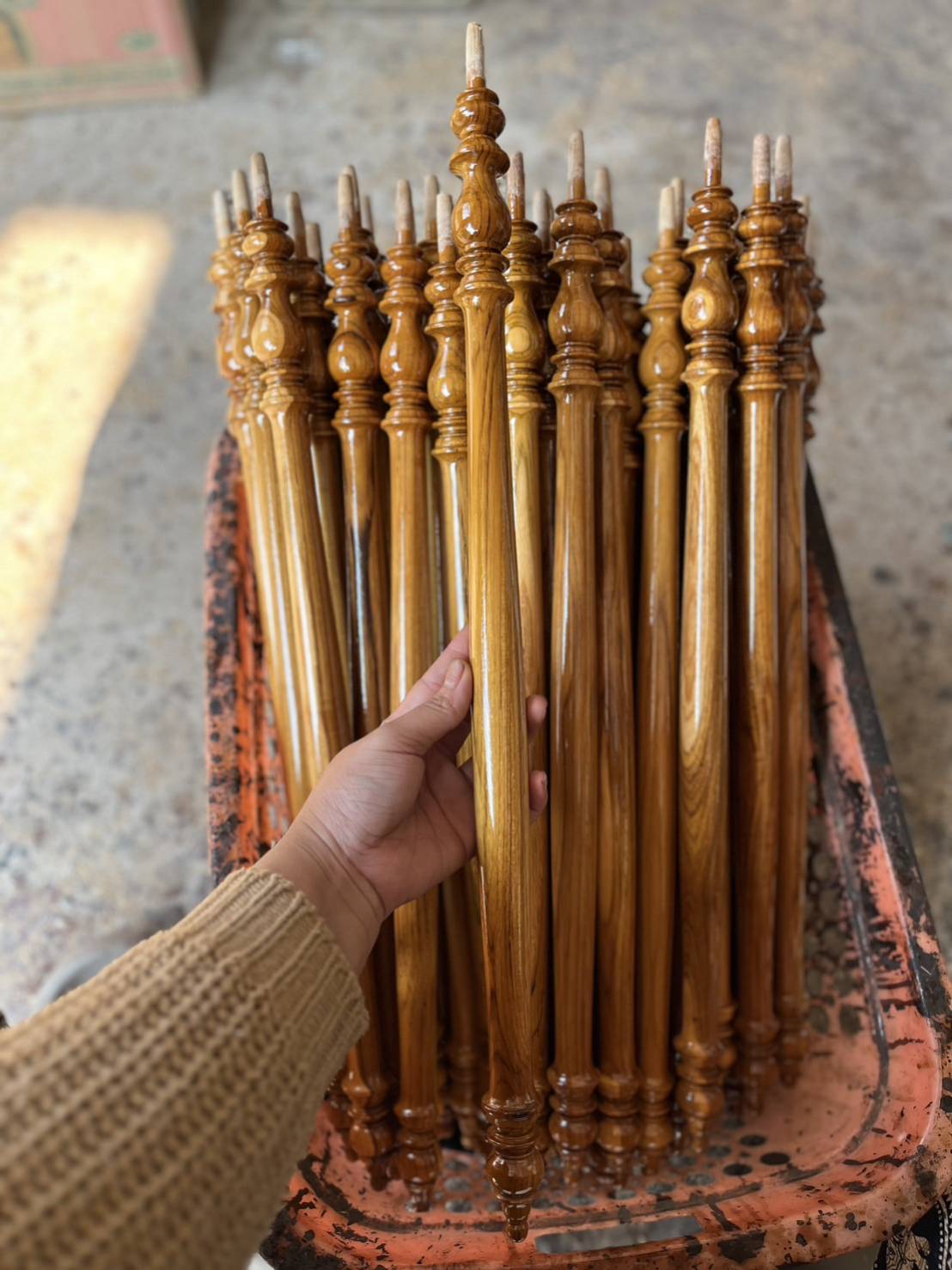 ด้ามตาลปัตรไม้กลึง