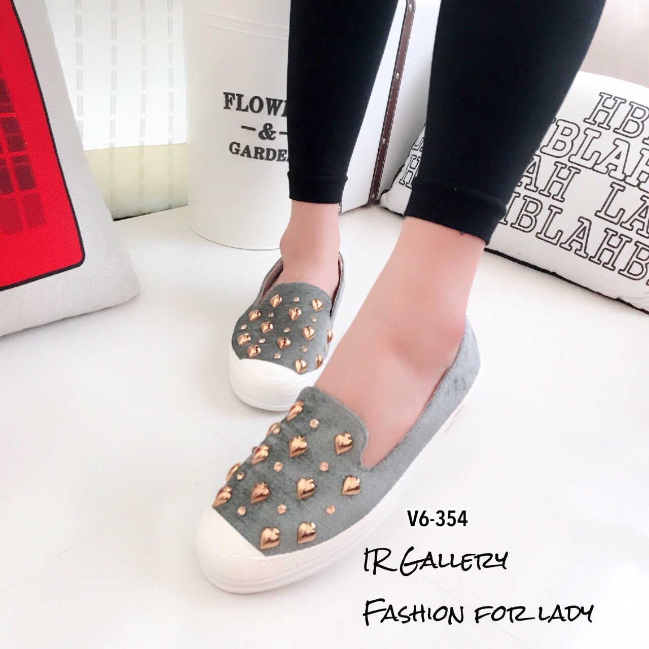 รองเท้าส้นแบน Style Brand Kate Spade (สีเทา)