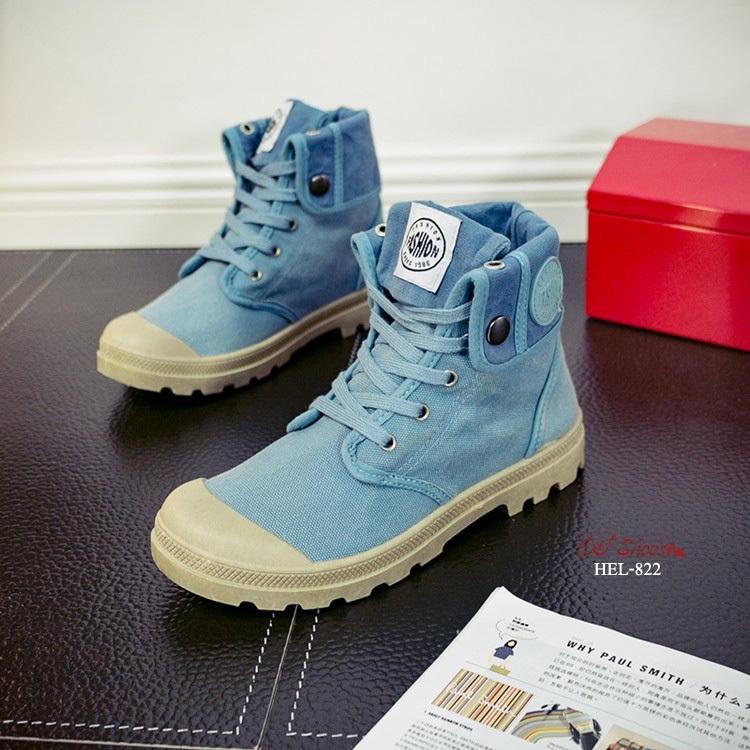 รองเท้าผ้าใบแคนวาสพับได้ (สีฟ้า)