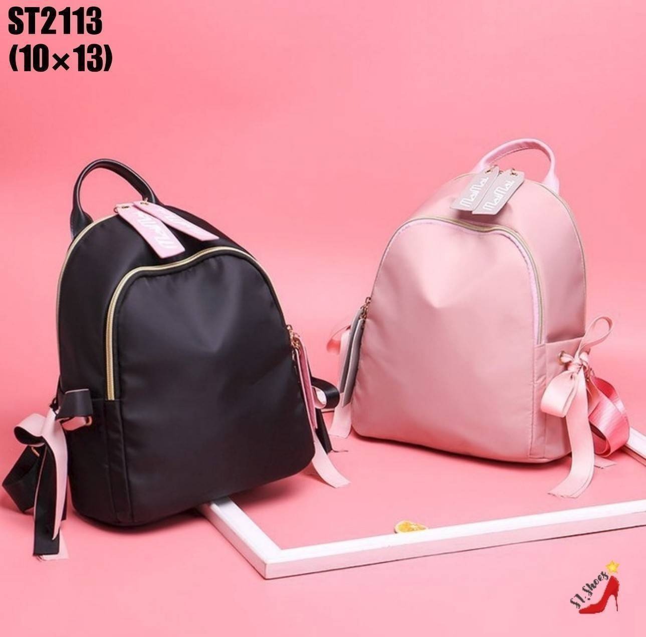 กระเป๋าเป้ไนล่อนผู้หญิง (สีชมพู)