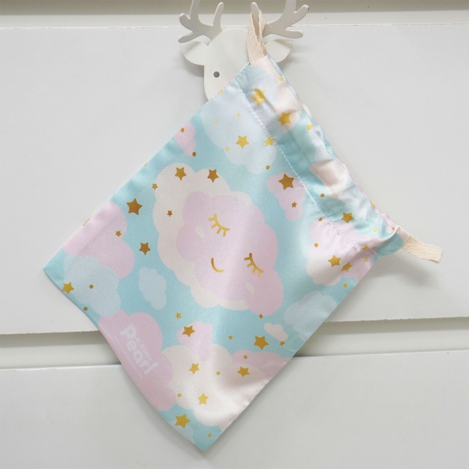 ถุงผ้าซาติน ลาย Moon - Mint