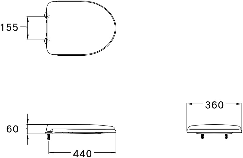 COTTO C90803(HM) ฝารองนั่งคอตโต้ กันกระแทก U-Shape 360x440x60 mm. (Soft-Close)
