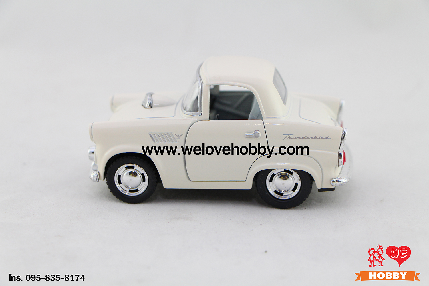 โมเดลรถคลาสสิค1955 Ford Thunderbird ไซส์เล็ก สีเขียว Scale : 4”