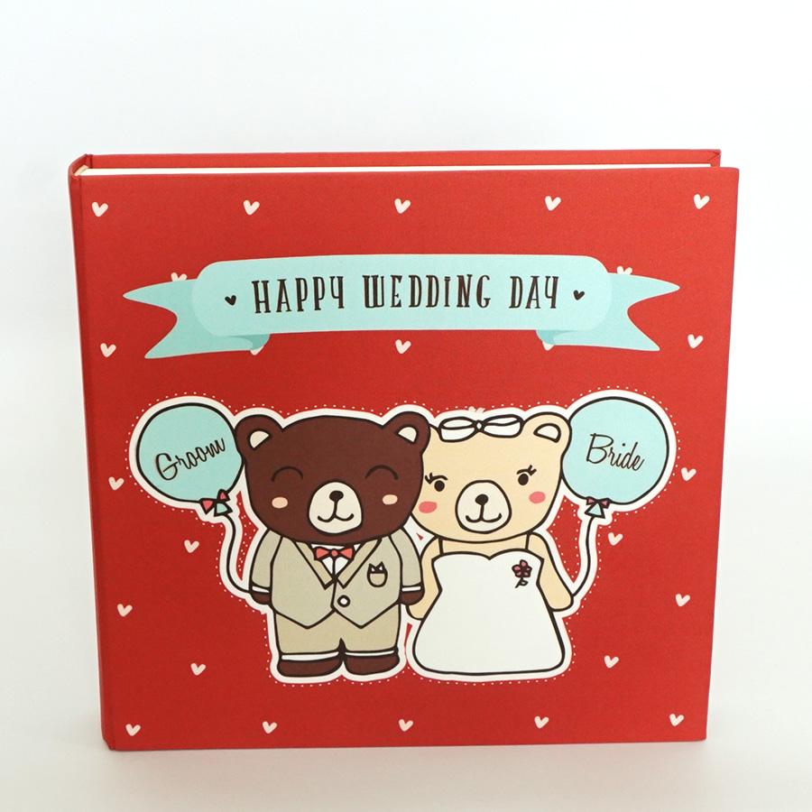 สมุดอวยพร 60 หน้า พร้อมส่ง Grade B ลาย Couple Teddy - Red (รูปตำหนิอยู่ท้ายๆนะคะ)