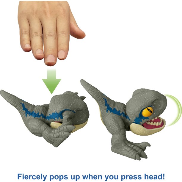 Mattel Jurassic World Uncaged Wild Pop Ups 3" Velociraptor - Blue (HFR14) แมทเทล จูราสสิค เวิลด์ ของเล่นแอ็กชั่นฟิกเกอร์ไดโนเสาร์ เวโลซีแรปเตอร์ บลู