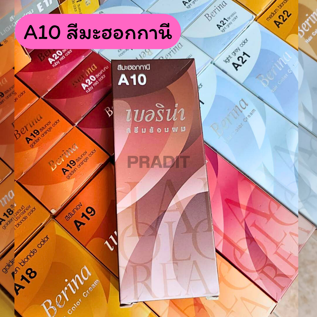 Berina Hair Color เบอร์ A10 สีมะฮอกกานี 121 กรัม