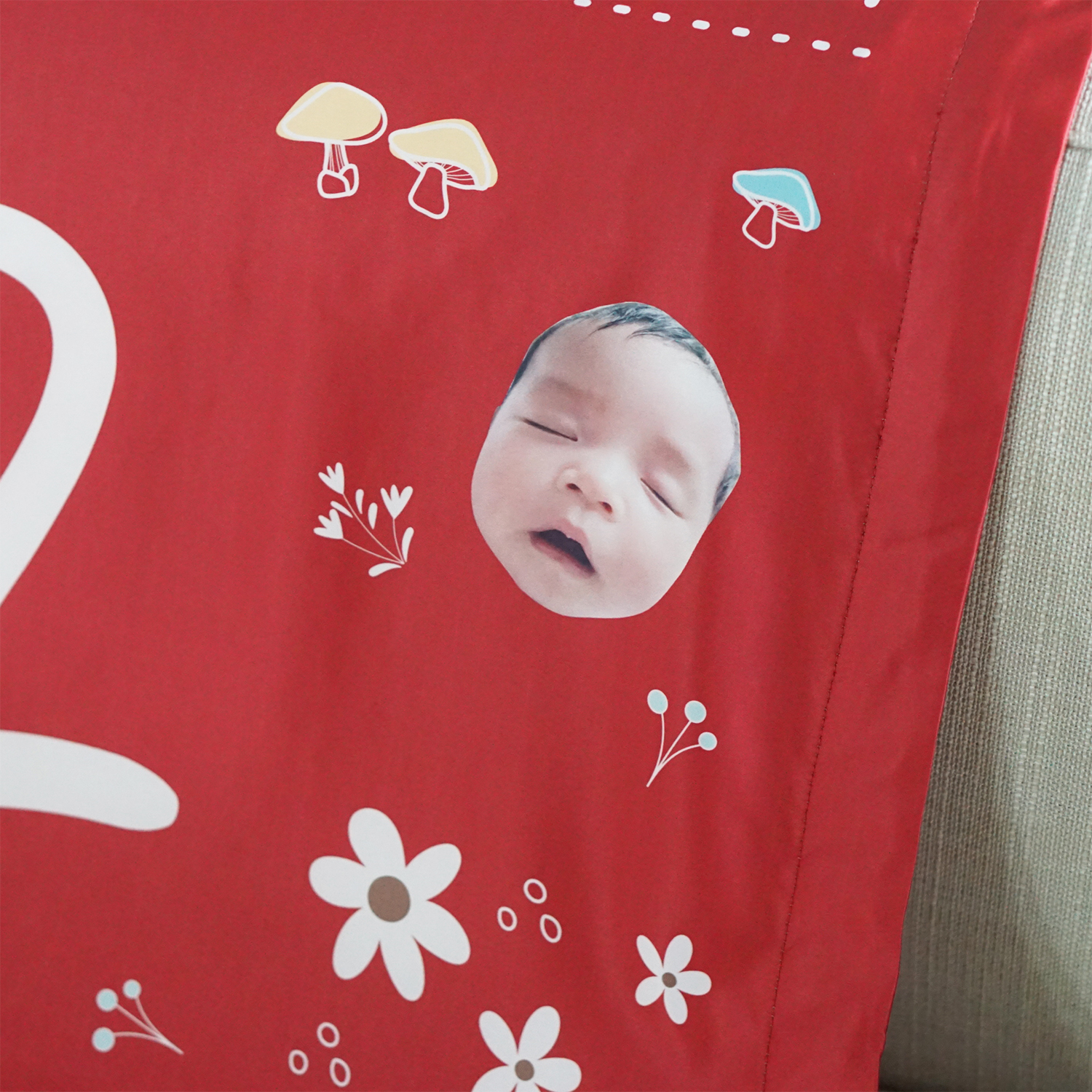 ผ้าห่มเด็ก ใส่ประวัติแรกเกิด ลาย Chinese Calendar - Little Red Riding Hood - Red + ใส่รูปถ่าย