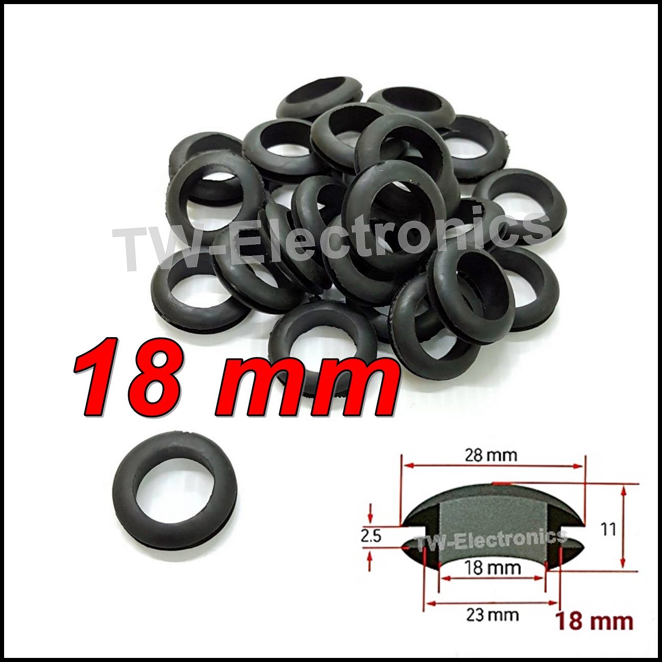 ลูกยางกันบาด 18 mm / RG181B