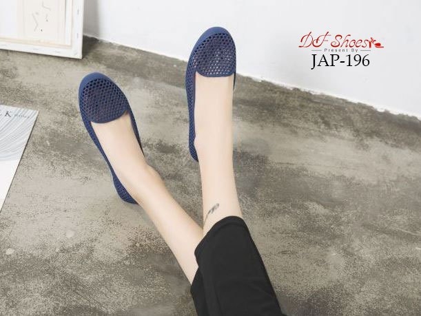 รองเท้าส้นแบนซิลิโคนนิ่ม (สีน้ำเงิน)