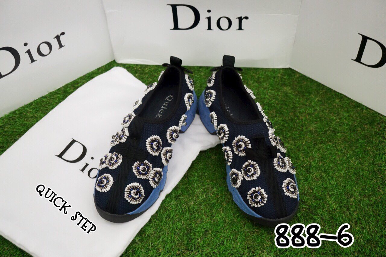 รองเท้า Dior Fusion Sneakers ลายปัด (สีกรม)