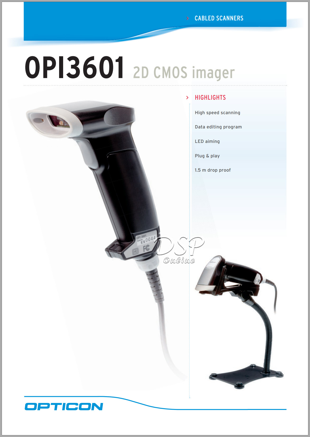 ขายถูก Barcode Scanner OPTICON OPI-3601
