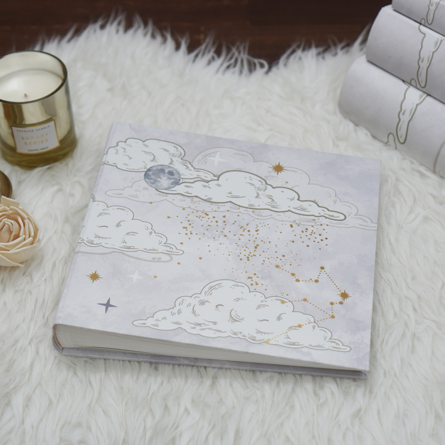 สมุดเซ็น สมุดอวยพร แบบพร้อมส่ง ลาย Zodiac - Grey มีให้เลือก 4 ขนาด