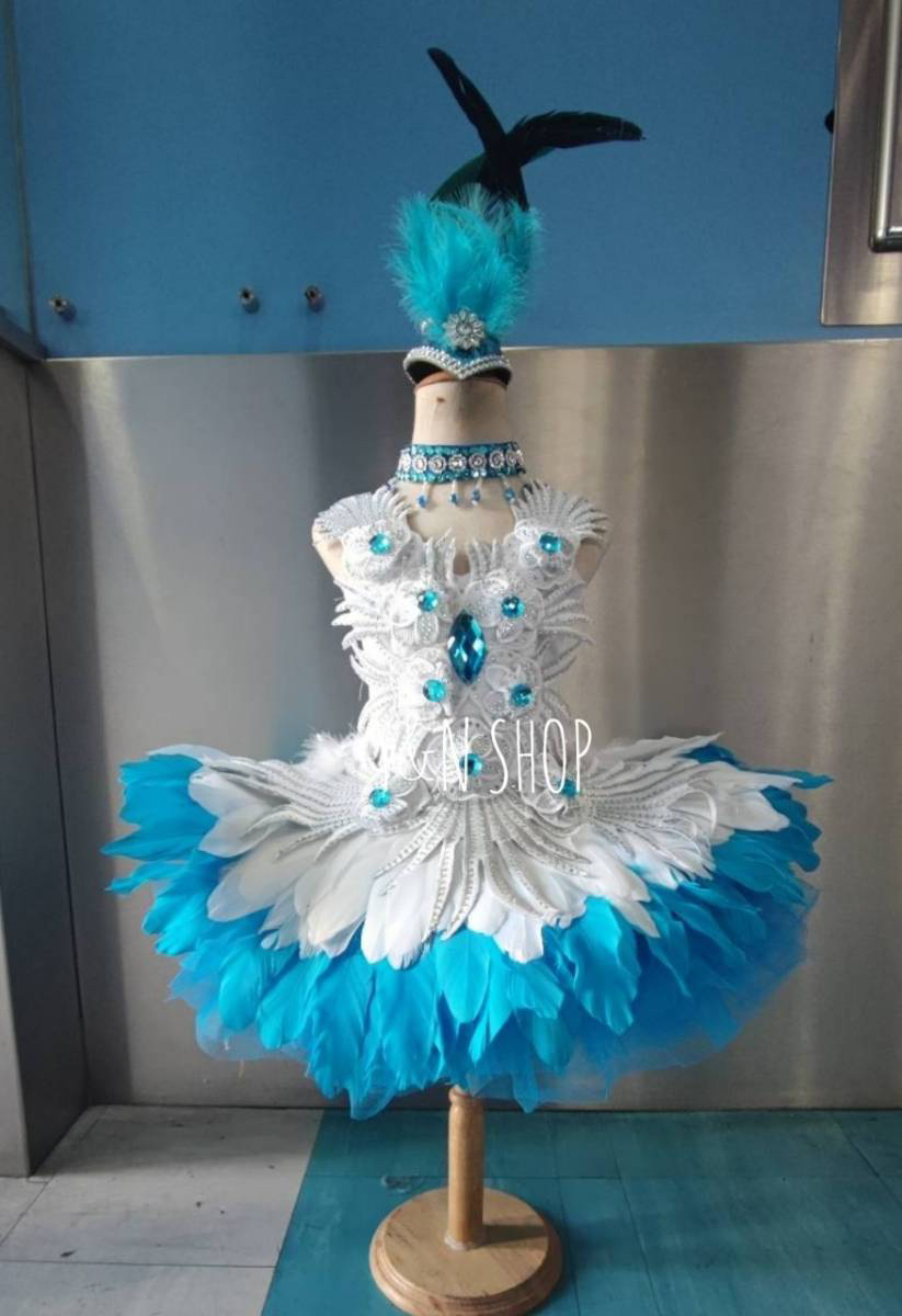 Y&NShop ชุดดรัมเมเยอร์ ชุดเชียร์ลีดเดอร์ เด็กหญิงอนุบาล-ประถมต้น ชุดขนนก