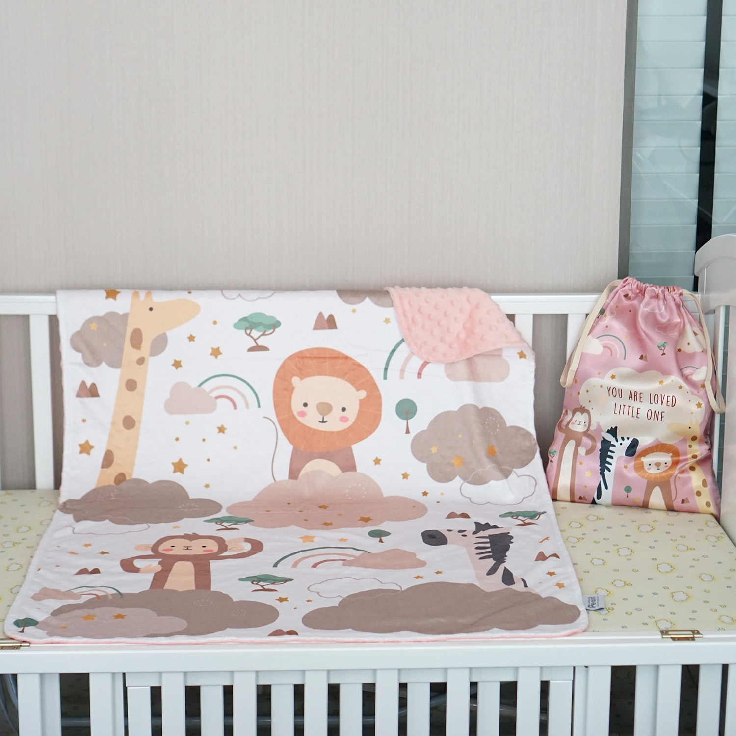 ผ้าห่ม Minky 75x100cm พร้อมส่ง ลาย Safari
