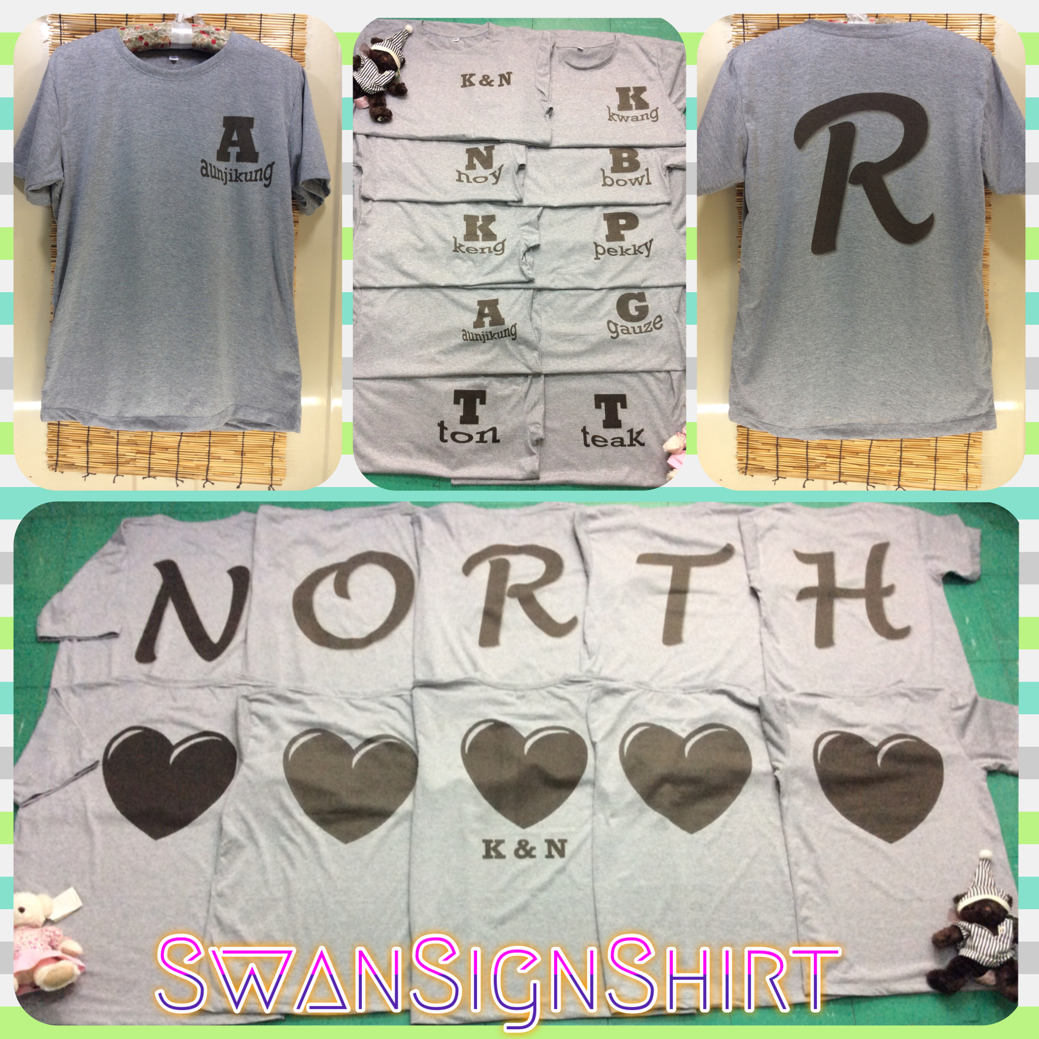 เสื้อยืด เสื้อกลุ่ม-ทีม สกรีนชื่อ/อักษร