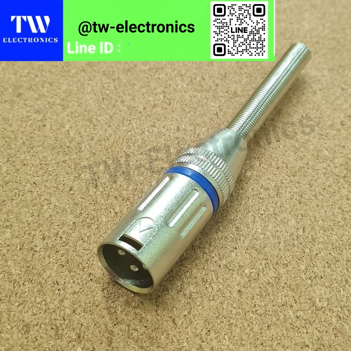 XLR ตัวผู้ ท้ายสปริง (น้ำเงิน)