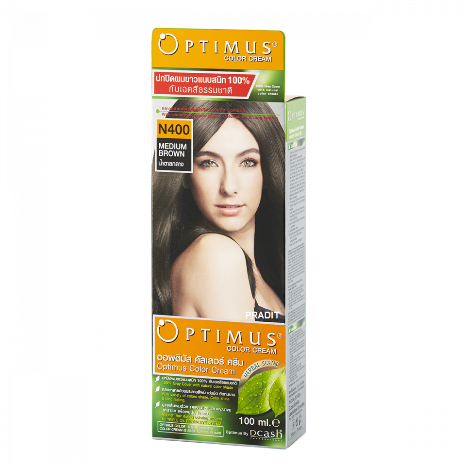 Optimus Color Cream ออพติมัส คัลเลอร์ ครีม เบอร์N400 สีน้ำตาลกลาง 100 มล 235 กรัม