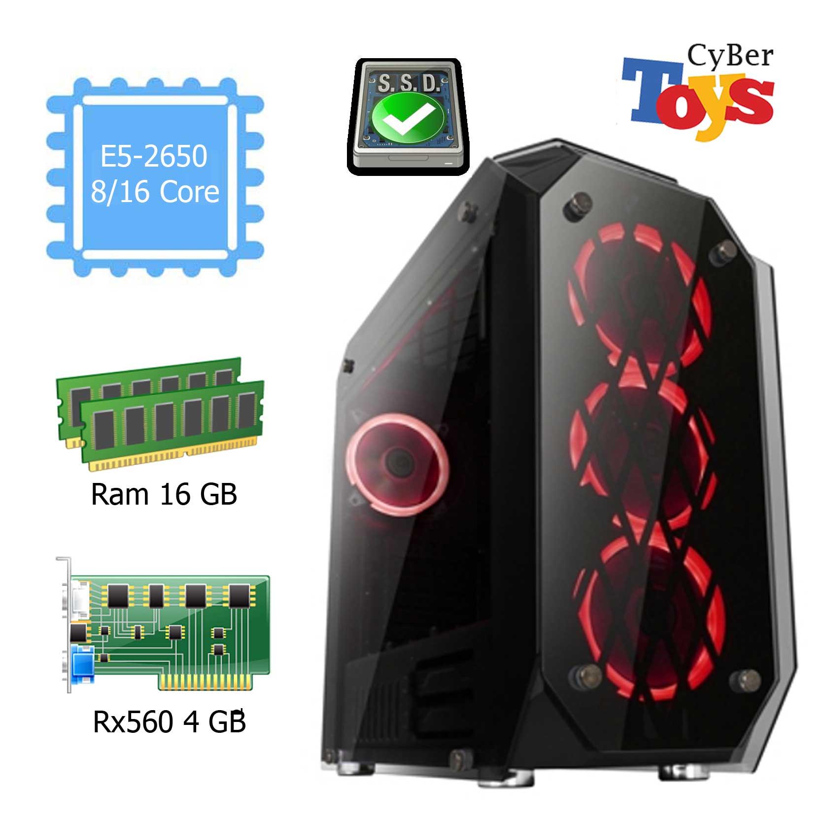 คอมสำหรับงานออกแบบ และเล่นเกมส์ WorkStation 8/16Core Ram 16G Rx 560 4G