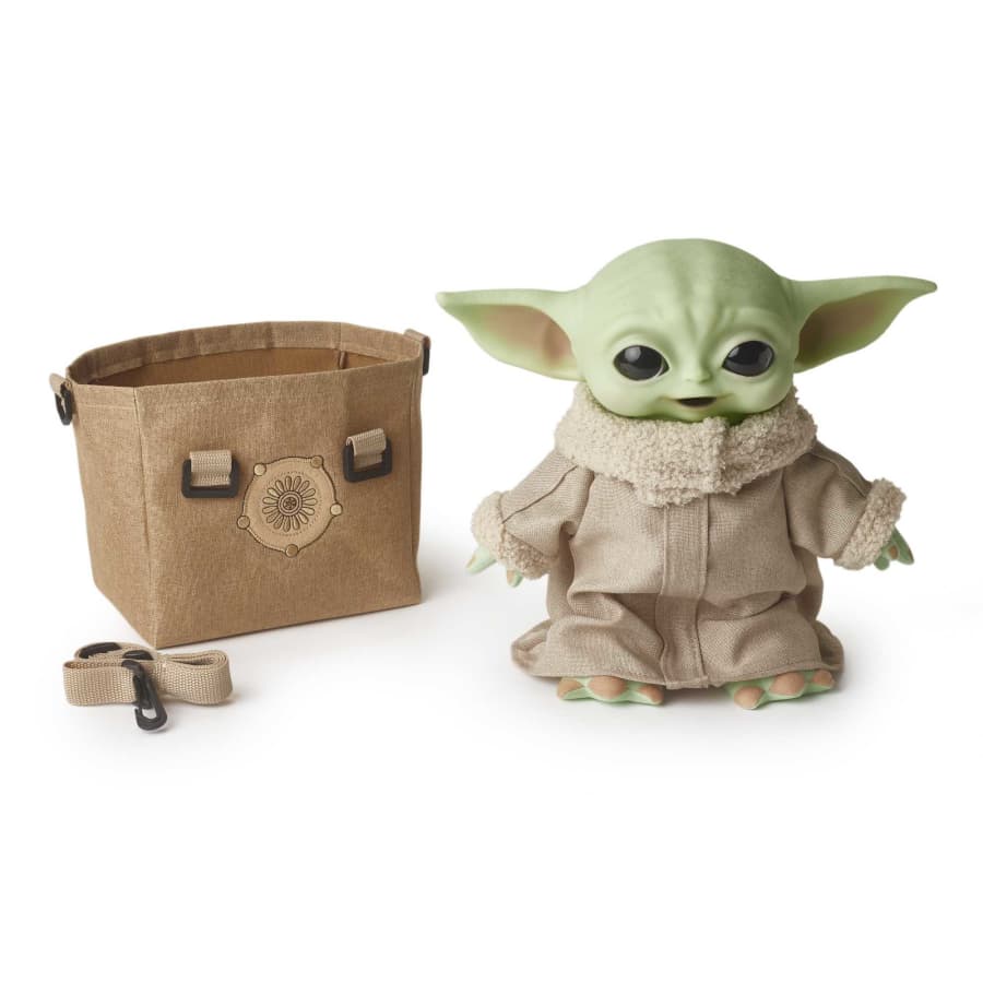 Mattel Star Wars The Mandalorian Baby Yoda Grogu The Child Premium Plush Bundle แมทเทล สตาร์ วอร์ส แมนดาโรเลี่ยน หุ่นโมเดลฟิกเกอร์ เบบี้ โยดา โกรกู ขนาด 11 นิ้ว มีเสียง พร้อมกระเป๋า ลิขสิทธิ์แท้