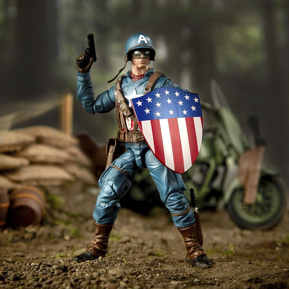Hasbro Marvel Legends Series 80th Anniversary 6-inch Captain America Action Figure with Motorcycle ฮาสโบร มาร์เวล เลเจนด์ ซีรี่ย์ส 80 ปี อเวนเจอร์ส หุ่นโมเดลฟิกเกอร์ กัปตันอเมริกา ขนาด6 นิ้ว พร้อมมอเตอร์ไซด์ ลิขสิทธิ์แท้