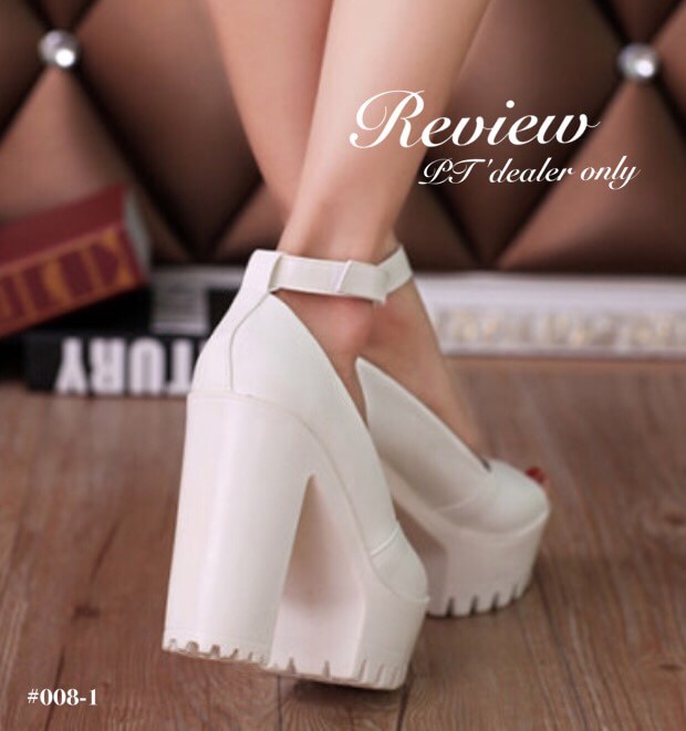 รองเท้าคัทชูส้นตึก (สีขาว)