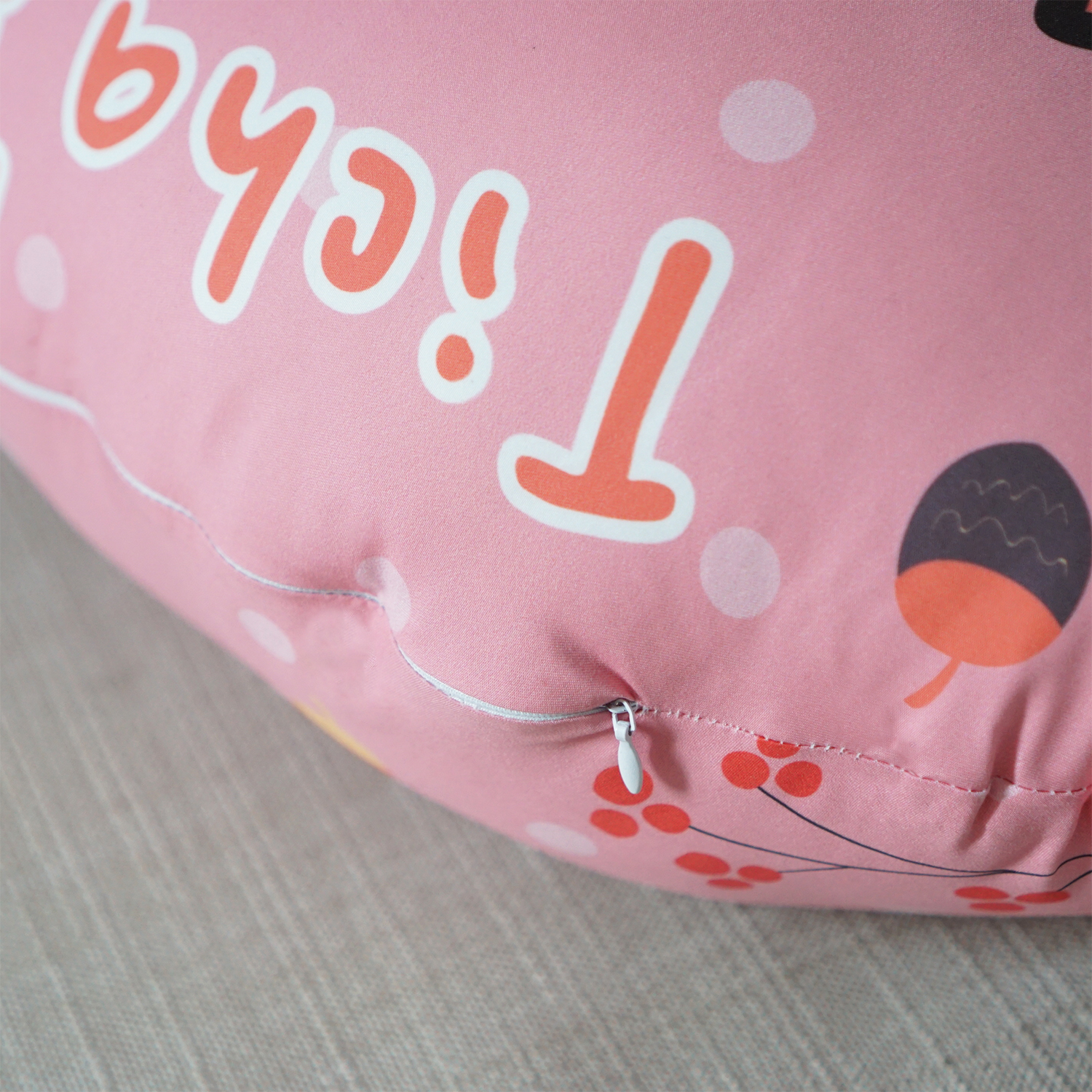 ชุดของขวัญเด็กแรกเกิด NP2 ผ้าคลุมให้นม + หมอนรองให้นม ลาย Fox - Pink