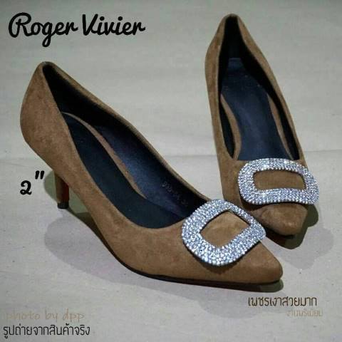 พร้อมส่ง : รองเท้าส้นสูง Roger Vivierสีดำ,น้ำตาล,น้ำเงิน