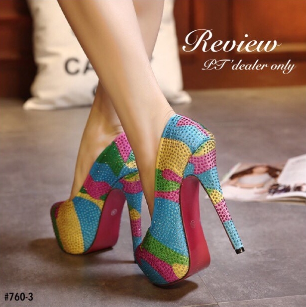 รองเท้าส้นสูง Rainbow Pastel