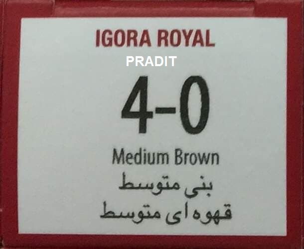 Schwarzkopf Igora Royal ครีมย้อมผม อีโกร่า รอยัล เบอร์4-0 สีน้ำตาลกลาง (60ml) 80 กรัม