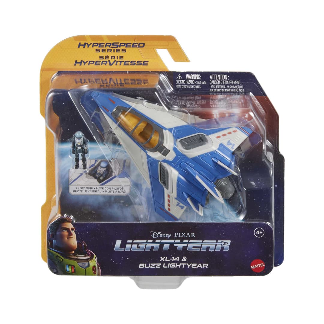 Mattel Disney Pixar Lightyear Hyperspeed Series Xl-14 & Buzz Lightyear (HHK01) แมทเทล ดิสนีย์ พิกซาร์ ไลท์เยียร์ ของเล่นแอ็กชั่นฟิกเกอร์ ยานอวกาศ ไฮเปอร์สปีด Xl-14 ขนาด 6 นิ้ว และ บัซ ไลท์เยียร์
