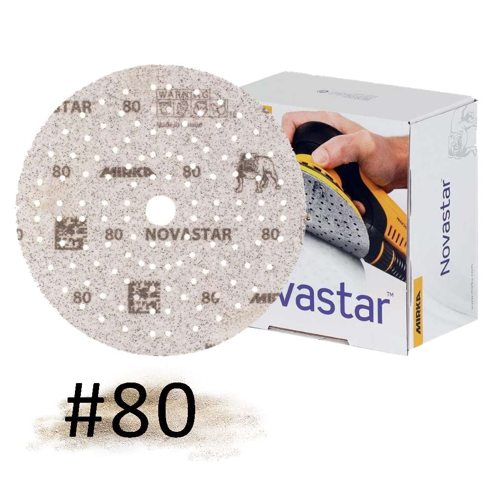 Novastar กระดาษทรายกลม 6นิ้ว 121H เบอร์ #80