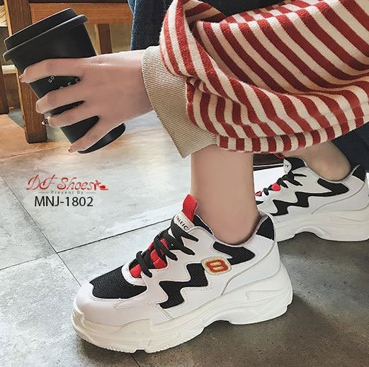 รองเท้าผ้าใบสไตล์Sportแต่งสีแฟชั่น (สีเหลือง)