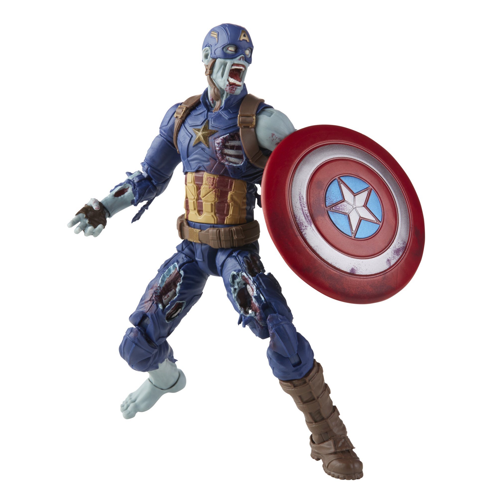 Hasbro Marvel Legends Series What If Zombie Captain America 6-inch Figure ฮาสโบร มาร์เวล เลเจนด์ ซีรี่ย์ส หุ่นโมเดลฟิกเกอร์ วอท อีฟ ซอมบี้ กัปตัน อเมริกา ขนาด 6 นิ้ว ลิขสิทธิ์แท้