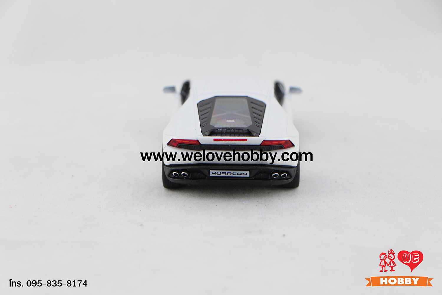 โมเดลรถซุปเปอร์ คาร์ Lamborghini Huracán LP610-4 สีขาว Scale 1:36
