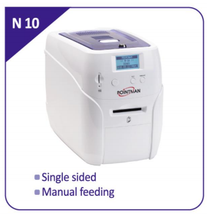 ขายถูก เครื่องพิมพ์บัตรพลาสติก POINTMAN N10 พิมพ์ 1 หน้า (รับประกันเครื่องหัวพิมพ์ 2 ปี )