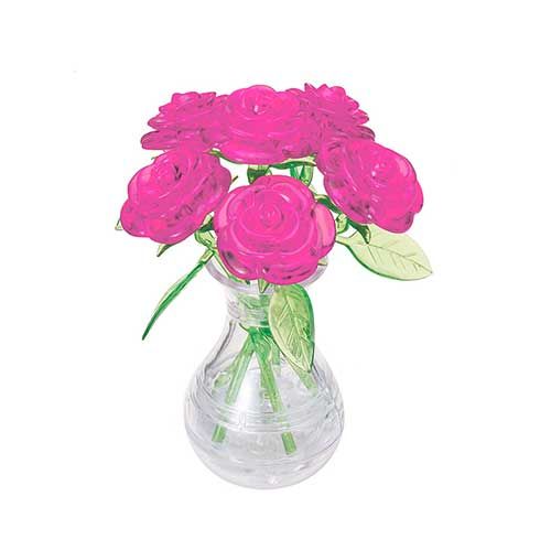 Six Rose (Pink) :47 pcs. / 3D CRYTAL PUZZLE