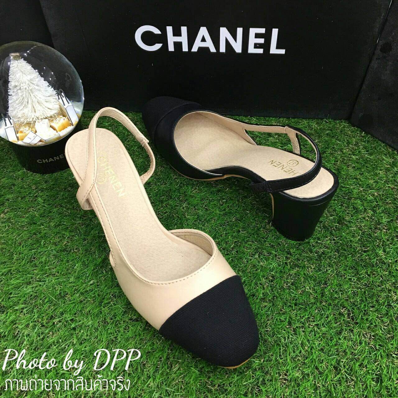 รองเท้า Slingback Heels (สีครีม)