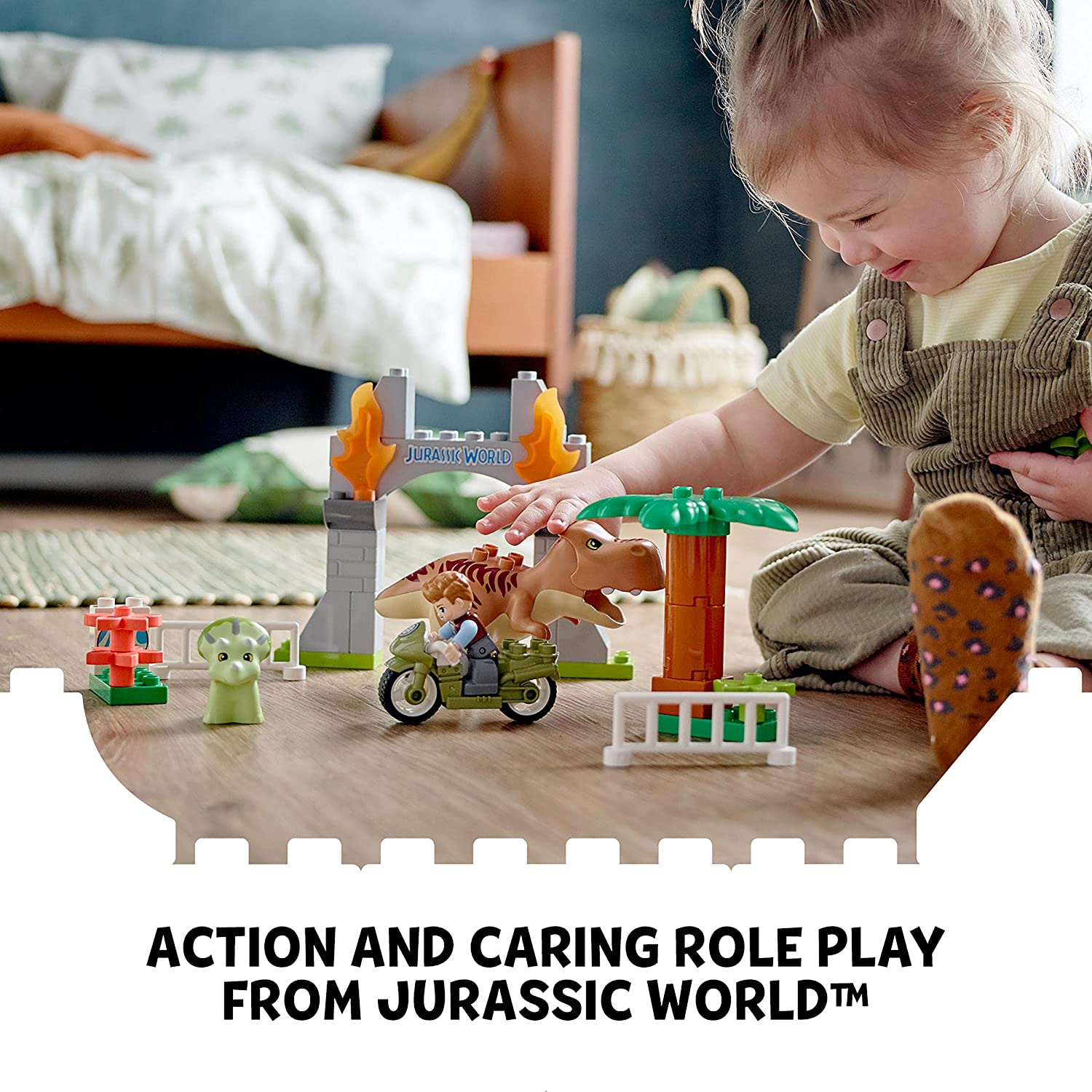 LEGO Duplo Jurassic World T. rex and Triceratops Dinosaur Breakout รุ่น 10939