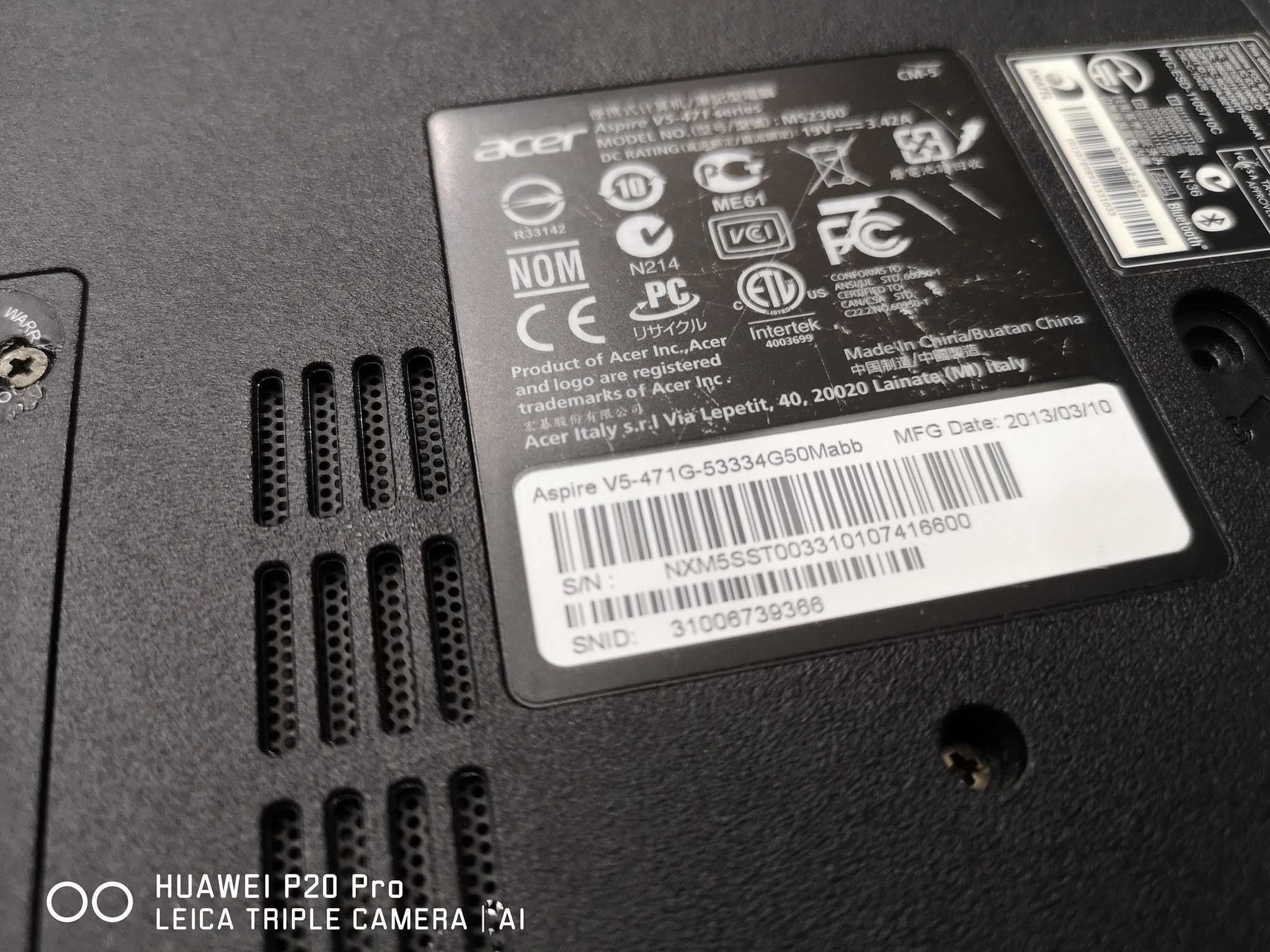 Acer Aspire V5-471G-53334G50Mass