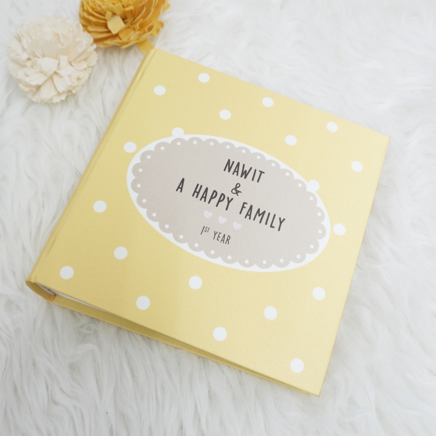อัลบั้มสั่งทำใส่ชื่อ ลาย Polka Dot - Oval Label