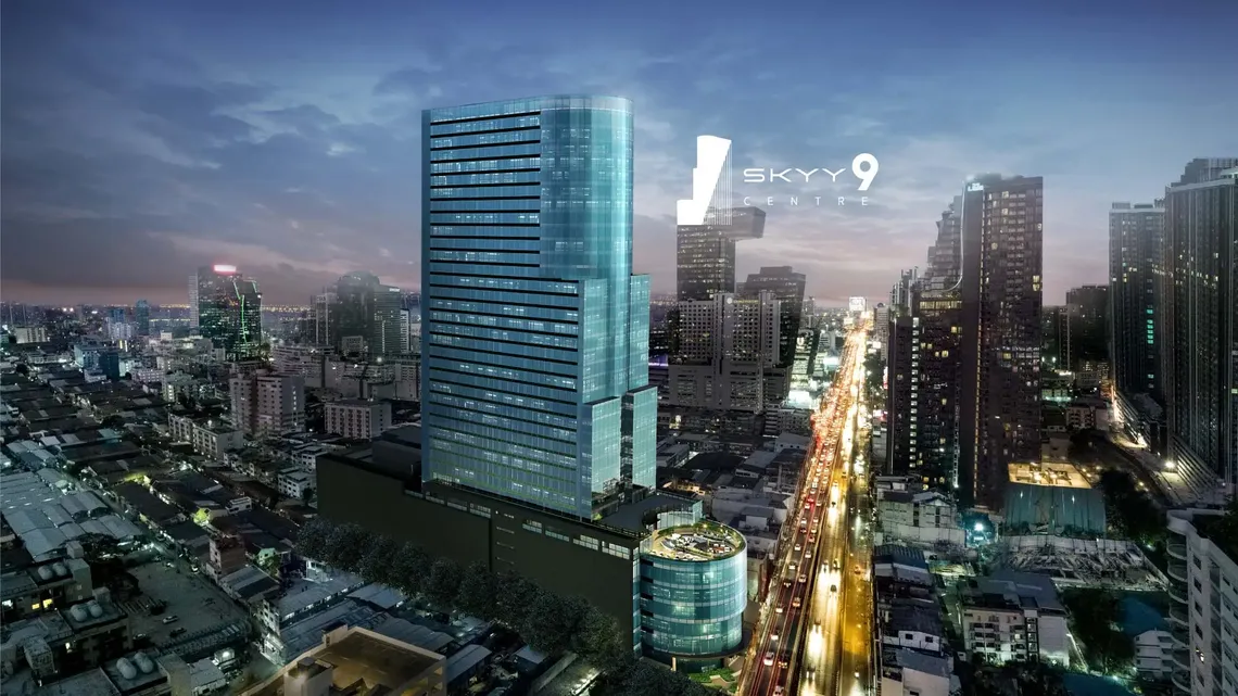 SKYY9 CENTRE Building, Grade A office for rent, good price, near Ratchada-Rama 9 intersection, Bangkok, Thailand.